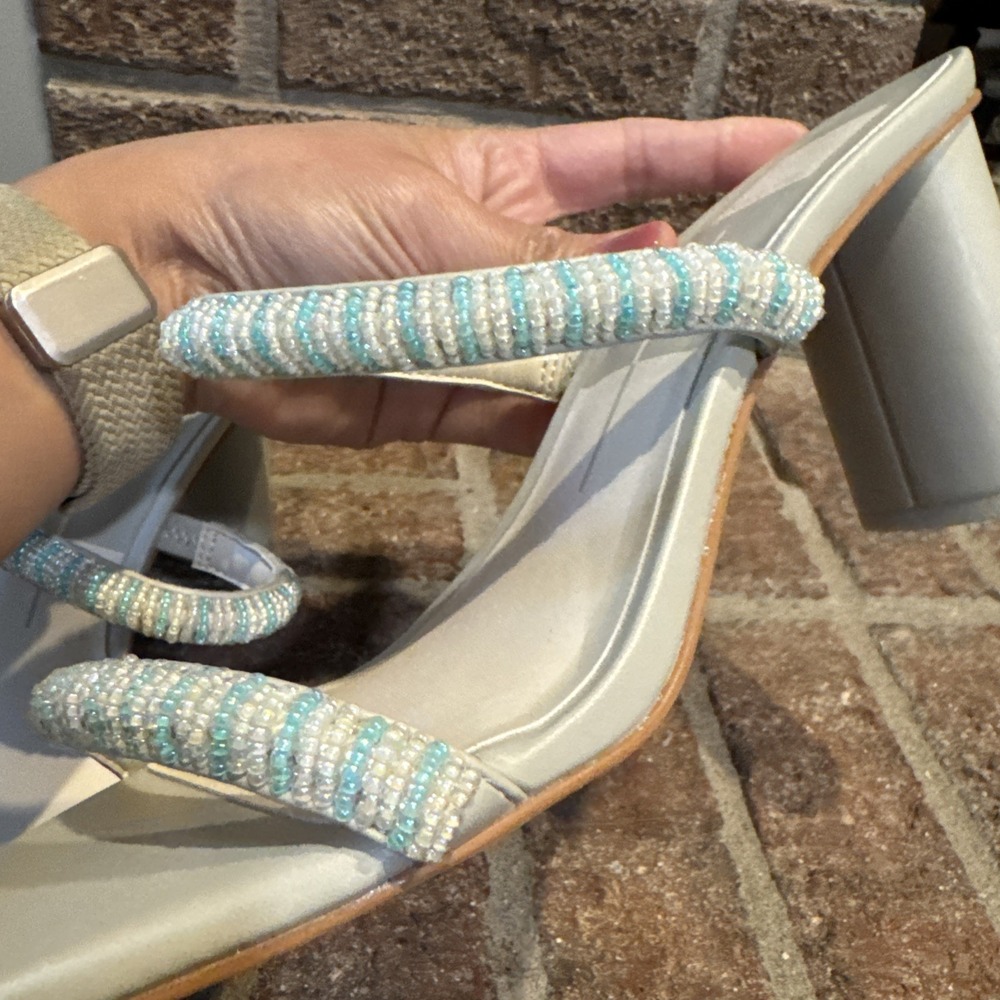 Dolce Vita Womens Nolah Beaded Sandals Mint Multi Leather Block Heel Slides 8.5 - Picture 12 of 15